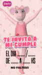 Invitación Virtual (para Celulares) Angelina Ballerina Rosa kit imprimible Invitación Virtual (para Celulares) Angelina Ballerina Rosa kit imprimible