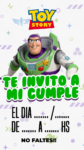 Invitación Virtual (para Celulares) Buzz Lightyear Toy Story kit imprimible Invitación Virtual (para Celulares) Buzz Lightyear Toy Story kit imprimible