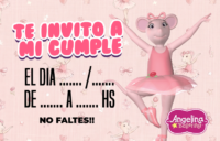 Tarjetita Invitación Angelina Ballerina Rosa kit imprimible Tarjetita Invitación Angelina Ballerina Rosa kit imprimible