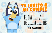 Tarjetita Invitación Bluey kit imprimible Tarjetita Invitación Bluey kit imprimible