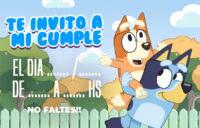 Tarjetita Invitación Bluey en el Parque kit imprimible Tarjetita Invitación Bluey en el Parque kit imprimible
