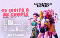 Tarjetita Invitación Las Guerreras Kpop kit imprimible Tarjetita Invitación Las Guerreras Kpop kit imprimible