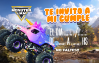 Tarjetita Invitación Unicornio Monster Jam kit imprimible Tarjetita Invitación Unicornio Monster Jam kit imprimible