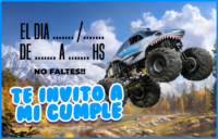 Tarjetita Invitación Monster Jam Megalodon kit imprimible Tarjetita Invitación Monster Jam Megalodon kit imprimible