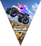 Paragüitas Unicornio Monster Jam kit imprimible Paragüitas Unicornio Monster Jam kit imprimible