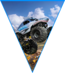Paragüitas Monster Jam Megalodon kit imprimible Paragüitas Monster Jam Megalodon kit imprimible