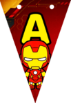 Banderin letra A Baby Iron Man Banderines imprimible gratis Banderin letra A Baby Iron Man Banderines imprimible gratis