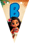 Banderin letra B Baby Moana Banderines imprimible gratis Banderin letra B Baby Moana Banderines imprimible gratis