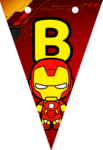 Banderin letra B Baby Iron Man Banderines imprimible gratis Banderin letra B Baby Iron Man Banderines imprimible gratis