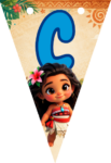 Banderin letra C Baby Moana Banderines imprimible gratis Banderin letra C Baby Moana Banderines imprimible gratis