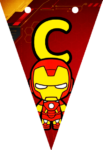 Banderin letra C Baby Iron Man Banderines imprimible gratis Banderin letra C Baby Iron Man Banderines imprimible gratis