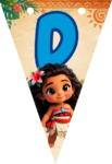 Banderin letra D Baby Moana Banderines imprimible gratis Banderin letra D Baby Moana Banderines imprimible gratis