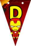 Banderin letra D Baby Iron Man Banderines imprimible gratis Banderin letra D Baby Iron Man Banderines imprimible gratis
