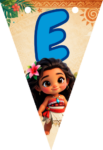 Banderin letra E Baby Moana Banderines imprimible gratis Banderin letra E Baby Moana Banderines imprimible gratis