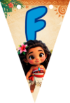 Banderin letra F Baby Moana Banderines imprimible gratis Banderin letra F Baby Moana Banderines imprimible gratis