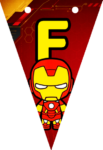 Banderin letra F Baby Iron Man Banderines imprimible gratis Banderin letra F Baby Iron Man Banderines imprimible gratis