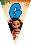 Banderin letra G Baby Moana Banderines imprimible gratis Banderin letra G Baby Moana Banderines imprimible gratis
