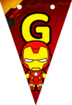 Banderin letra G Baby Iron Man Banderines imprimible gratis Banderin letra G Baby Iron Man Banderines imprimible gratis