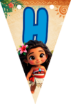 Banderin letra H Baby Moana Banderines imprimible gratis Banderin letra H Baby Moana Banderines imprimible gratis