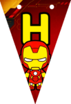 Banderin letra H Baby Iron Man Banderines imprimible gratis Banderin letra H Baby Iron Man Banderines imprimible gratis