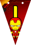 Banderin letra I Baby Iron Man Banderines imprimible gratis Banderin letra I Baby Iron Man Banderines imprimible gratis