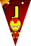 Banderin letra J Baby Iron Man Banderines imprimible gratis Banderin letra J Baby Iron Man Banderines imprimible gratis