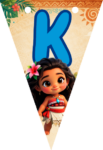 Banderin letra K Baby Moana Banderines imprimible gratis Banderin letra K Baby Moana Banderines imprimible gratis