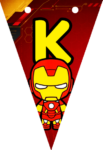 Banderin letra K Baby Iron Man Banderines imprimible gratis Banderin letra K Baby Iron Man Banderines imprimible gratis