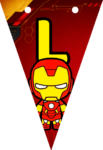 Banderin letra L Baby Iron Man Banderines imprimible gratis Banderin letra L Baby Iron Man Banderines imprimible gratis