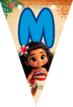 Banderin letra M Baby Moana Banderines imprimible gratis Banderin letra M Baby Moana Banderines imprimible gratis