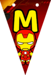 Banderin letra M Baby Iron Man Banderines imprimible gratis Banderin letra M Baby Iron Man Banderines imprimible gratis
