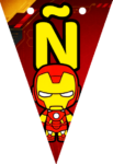 Banderin letra N Baby Iron Man Banderines imprimible gratis Banderin letra N Baby Iron Man Banderines imprimible gratis