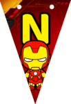 Banderin letra N Baby Iron Man Banderines imprimible gratis Banderin letra N Baby Iron Man Banderines imprimible gratis