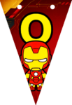 Banderin letra O Baby Iron Man Banderines imprimible gratis Banderin letra O Baby Iron Man Banderines imprimible gratis