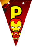 Banderin letra P Baby Iron Man Banderines imprimible gratis Banderin letra P Baby Iron Man Banderines imprimible gratis