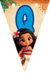 Banderin letra Q Baby Moana Banderines imprimible gratis Banderin letra Q Baby Moana Banderines imprimible gratis