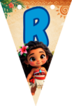 Banderin letra R Baby Moana Banderines imprimible gratis Banderin letra R Baby Moana Banderines imprimible gratis