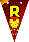 Banderin letra R Baby Iron Man Banderines imprimible gratis Banderin letra R Baby Iron Man Banderines imprimible gratis