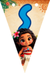 Banderin letra S Baby Moana Banderines imprimible gratis Banderin letra S Baby Moana Banderines imprimible gratis