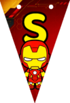 Banderin letra S Baby Iron Man Banderines imprimible gratis Banderin letra S Baby Iron Man Banderines imprimible gratis