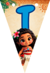 Banderin letra T Baby Moana Banderines imprimible gratis Banderin letra T Baby Moana Banderines imprimible gratis