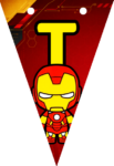 Banderin letra T Baby Iron Man Banderines imprimible gratis Banderin letra T Baby Iron Man Banderines imprimible gratis