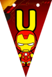Banderin letra U Baby Iron Man Banderines imprimible gratis Banderin letra U Baby Iron Man Banderines imprimible gratis