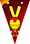 Banderin letra V Baby Iron Man Banderines imprimible gratis Banderin letra V Baby Iron Man Banderines imprimible gratis