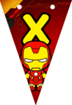 Banderin letra X Baby Iron Man Banderines imprimible gratis Banderin letra X Baby Iron Man Banderines imprimible gratis