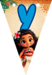 Banderin letra Y Baby Moana Banderines imprimible gratis Banderin letra Y Baby Moana Banderines imprimible gratis