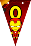 Banderin número 0 Baby Iron Man Banderines imprimible gratis Banderin número 0 Baby Iron Man Banderines imprimible gratis
