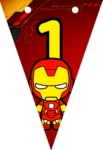 Banderin número 1 Baby Iron Man Banderines imprimible gratis Banderin número 1 Baby Iron Man Banderines imprimible gratis