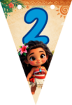 Banderin número 2 Baby Moana Banderines imprimible gratis Banderin número 2 Baby Moana Banderines imprimible gratis