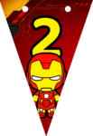 Banderin número 2 Baby Iron Man Banderines imprimible gratis Banderin número 2 Baby Iron Man Banderines imprimible gratis